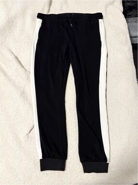 Zara Black Joggers with White Side Panels Size XL Mens